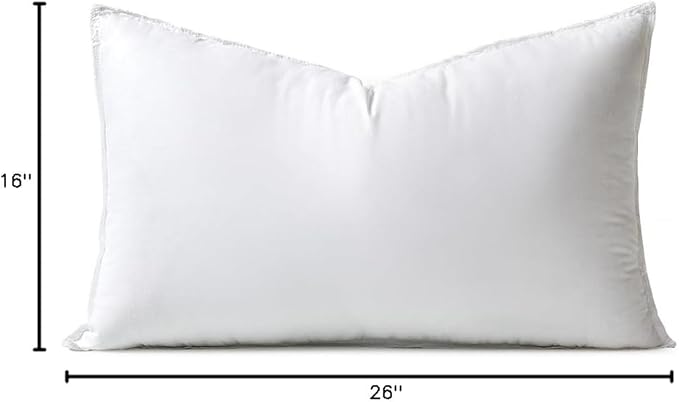 MIULEE 16x26 Down Alternative Pillow Insert Decorative Throw Pillow 16 x 26 Inch Body Bed Sleeping Ultra Soft Fluffy Form for Sofa Couch Bed