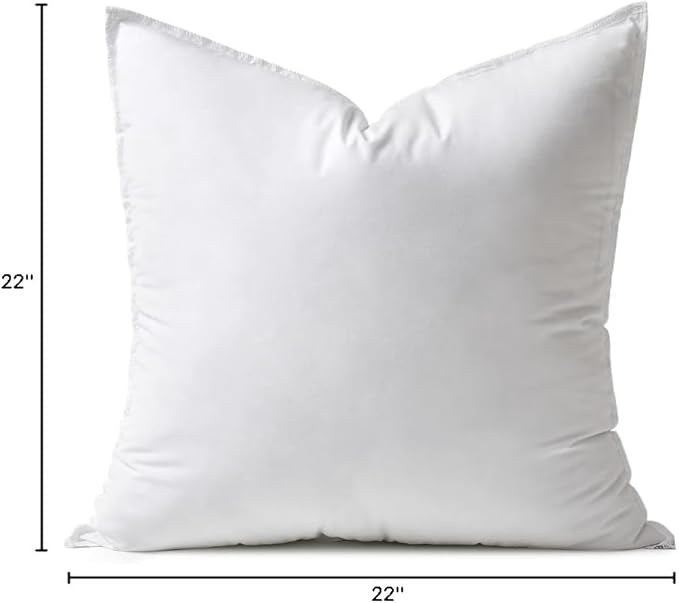 MIULEE 22x22 Down Alternative Pillow Insert Euro Decorative Throw Pillow 22 x 22 Inch Body Bed Sleeping Ultra Soft Fluffy Form for Sofa Couch Bed