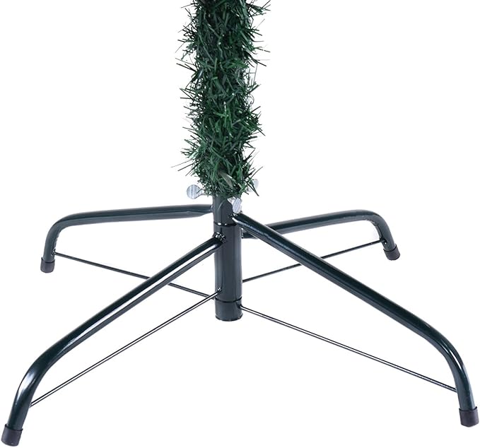 GOFLAME 8FT PVC Artificial Green Christmas Tree Home Holiday Décor with Metal Stand 1138 Branches Holiday Indoor Decoration, Easy to Assemble