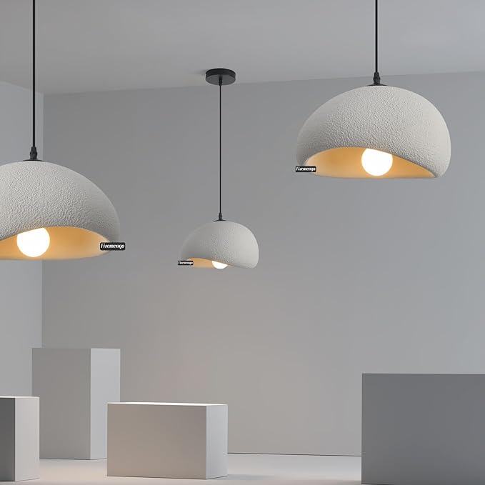 11.8in Wabi Sabi Pendant Lights Kitchen Island Lighting Fixture Ceiling Mount Grey Modern Japanese Lamp Japandi Chandelier for Dining Living Room Hallway Bedroom Restaurant Hanging Lamp