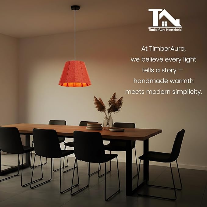 Pendant Light with Felt Lampshade, Modern Hanging Lamp Fixture, DIY Acoustic Pendant Light Chandeliers for Kitchen Island, Living Room, Dining Room, Bedroom, Office (D15.7"x11")