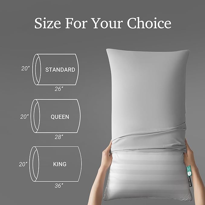 Hotel Grand Luxury Feather Down Pillows King Size Set of 2 Pack Hypoallergenic Medium Firm Pillows 100% Cotton Breathable Sleeping Pillows for Back/Side Sleepers Bed Pillows,20" X36"(2 Pack)