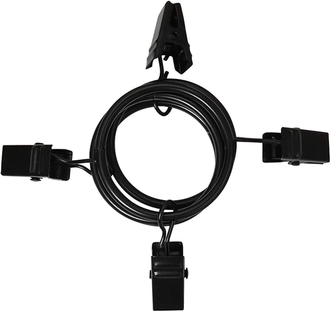 40 Pack Curtain Rings with Clips, Drapery Clips with Rings, Drapes Rings 1.26 in Interior Diameter, Fits up to 1 in Curtain Rod, Black