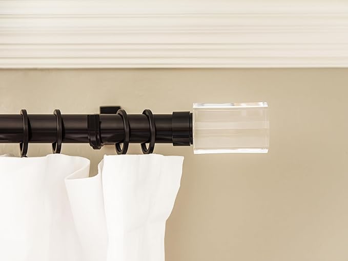 BlastHome® Luxury Curtain Rings – Premium Metal with Quiet, Smooth Nylon Inserts – Pinhooks and Clips Included – 1 1/2" Inside Diameter – 18 Rings for Two Standard Curtains – Tuxedo Black