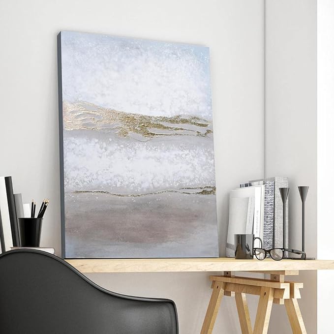 Empire Art Direct Abstract Wall Art Textured Hand Painted Canvas by Martin Edwards, Unframed, 40" x 30", Golden Winter
