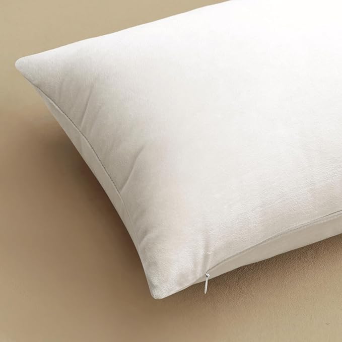 MIULEE 26x26 Inch Euro Sham Velvet Pillow Covers, Set of 2 Large Square Decorative Pillows -Pure White Super Soft for King Bed, Sofa, Couch, Accent Chairs with Hidden Zipper