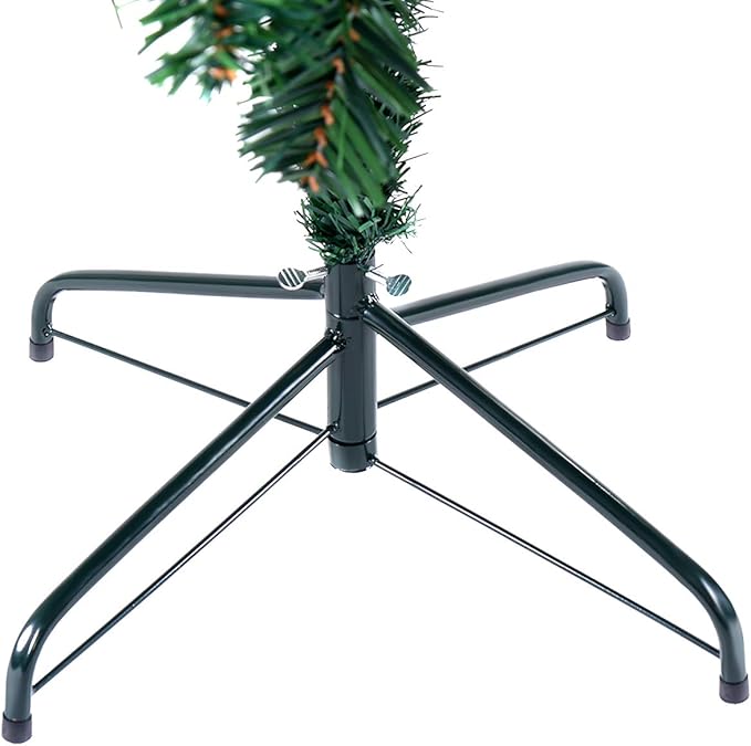 GOFLAME 7FT PVC Artificial Green Christmas Tree Home Holiday Décor with Metal Stand 950 Branches Holiday Indoor Decoration, Easy to Assemble
