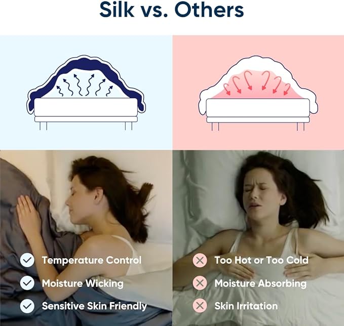 Vesta All-Season Silk Comforter, Quilt and Duvet Insert for Hot Sleepers, 100% Silk Fill with 100% Cotton Shell, Luxuriously Soft, Moisture-Wicking, King Size (Grey, Silk Weight: 3.7lbs)