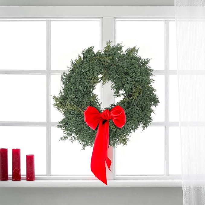Dingion 2 PCS 6 ft Christmas Cedar Garland - Thick & Soft Artificial Realistic Cedar Pine Garland for Home Mantle, Stair, Fireplace, Wall, Indoor, Outdoor Christmas Winter Holiday Party Decoration