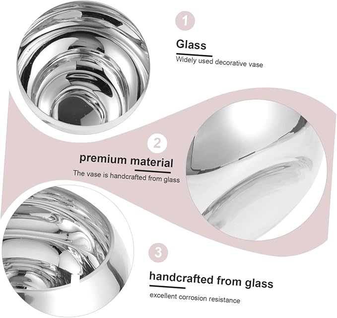 LIFKOME Glass Flower Vase Modern Chic Decorative Pot for Home Decor for Bouquets and Dried Flowers Centerpiece Holder for Spaces