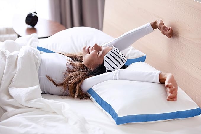 Utopia Bedding Bed Pillows for Sleeping King Size (Blue), Set of 2, Cooling Hotel Quality, Gusseted Pillow for Back, Stomach or Side Sleepers