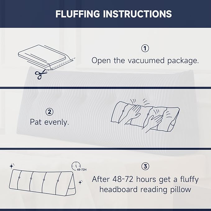 Z-hom Twin Headboard Pillow, Triangular Wedge Reading Pillow for Bed or Sofa, Ergonomic Backrest Cushion for Sitting Up, Reading or Relaxing, with Side Pocket,Removable Washable Cover,Grey