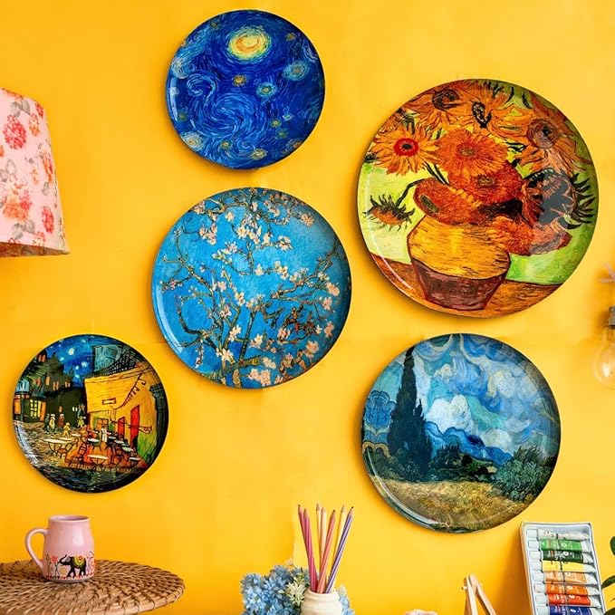 RITUALISTIC Van Gogh Wall Plates- Set of 5 |Home Decor | Painting | Divine | Intricate Designs |Christmas gifts