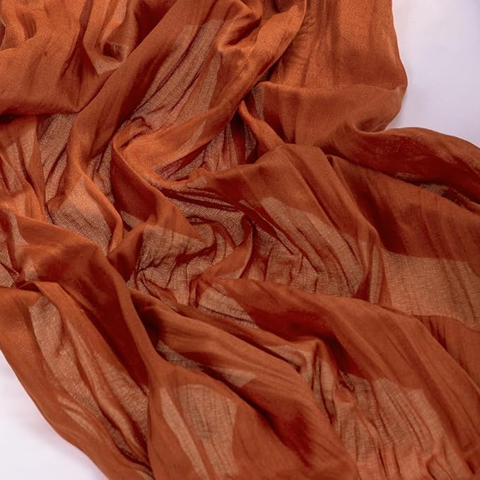 MLMC Terracotta Table Runner 10ft Rustic Burnt Orange Cheesecloth Table Runner 35 x 120 inches for Wedding Bridal Shower Birthday Pinic Party Decor