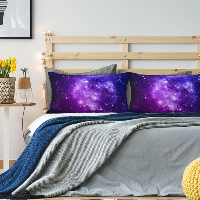 Galaxy Star Lumbar Pillow Covers 12x20 Inch Set of 2 Space Nebula Throw Pillow Cover Starry Sky Stars Pillowcase Cushion Cases for Home Couch Bed Sofa