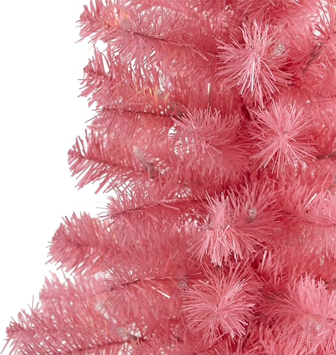 Nearly Natural 2ft. Pink Artificial Christmas Tree with 35 LED Lights and 72 Bendable Branches