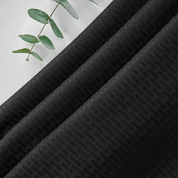 maxmill Rectangle Tablecloth Weaved Pattern Waterproof Spillproof Wrinkle Free Table Cloth, Kitchen Dining Tabletop Decoration, Fabric Table Cover for Holiday Parties, 52 x 70 Inch, Black