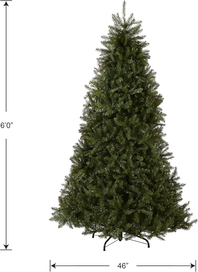 National Tree Company 6 ft Unlit Dunhill Fir Artificial Full Christmas Tree, 1,430 Tips, Includes Stand, Green