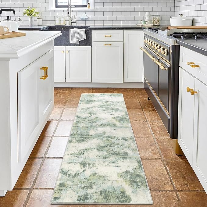 UMINEUX Runner Rug for Hallways, 2'x6' Washable Modern Abstract Hallway Rug with 𝐍𝐨𝐧- 𝐒𝐥𝐢𝐩 Rubber Backing, Low Pile Kitchen Rugs for Home Decor