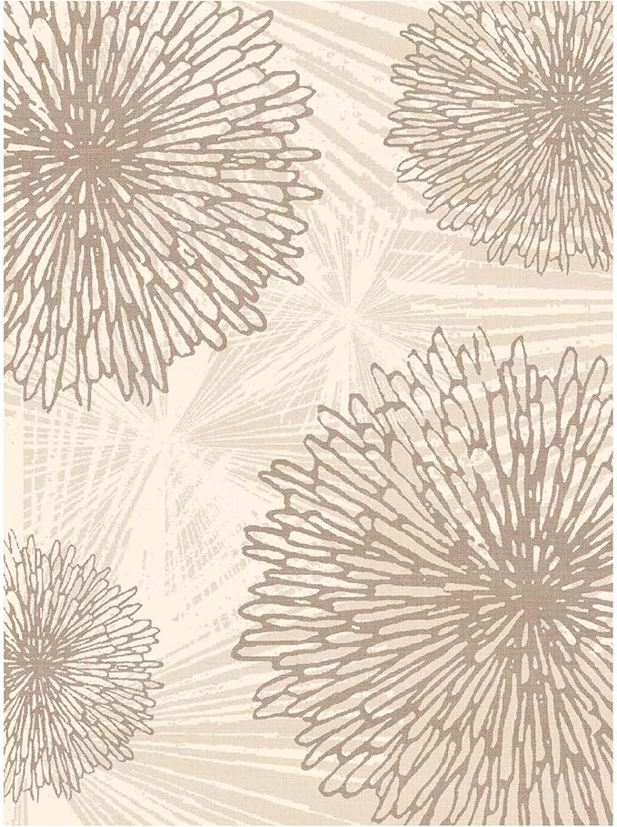 WITSHOCK 9x12 Area Rugs for Living Room: Beige Floral Washable Rugs for Bedroom Dining Room Office Nursery Modern Non-Slip Stain Resistant Low Pile Home Decor(Beige/Brown,9'x12')