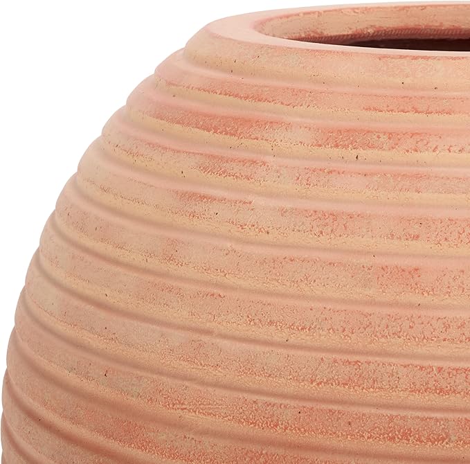 SAFAVIEH Outdoor Collection Mora Terracotta Finconstone Cement Round Planter Pot (Fully Assembled)
