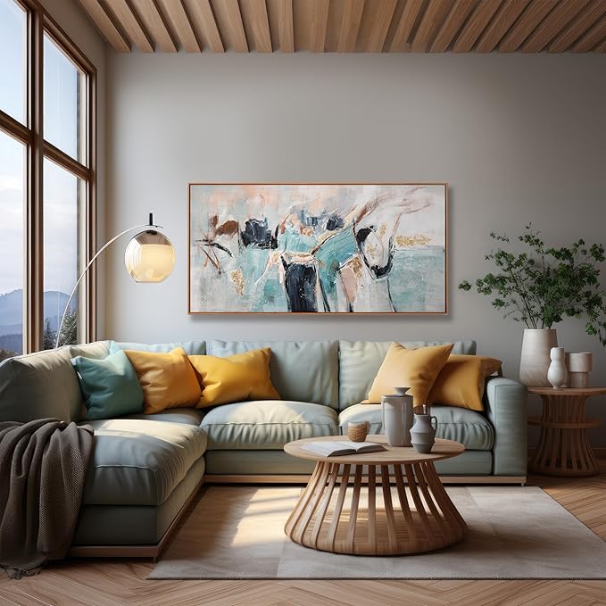 Framed Abstract Wall Art Decor Canvas Artwork Wall Decor Colorful Fantasy Graffiti Art Painting Art For Bedroom Living Room Dining Room Home Office Apartment Modern Abstract Artwork Decoration 20"x40"
