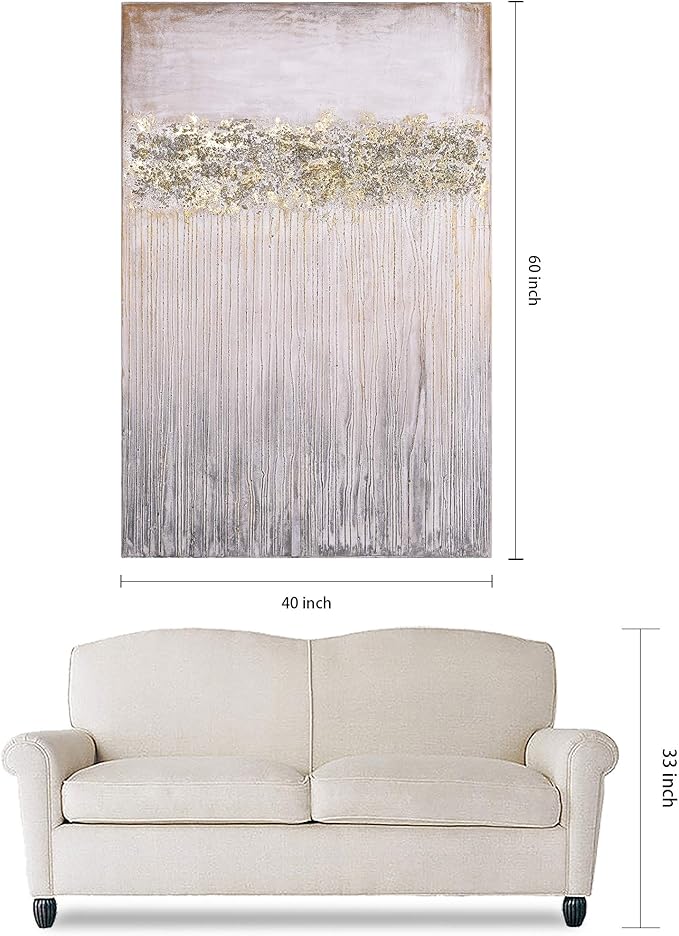 Empire Art Direct Abstract Wall Art Textured Hand Painted Canvas by Martin Edwards, Unframed, 60" x 40", Dust