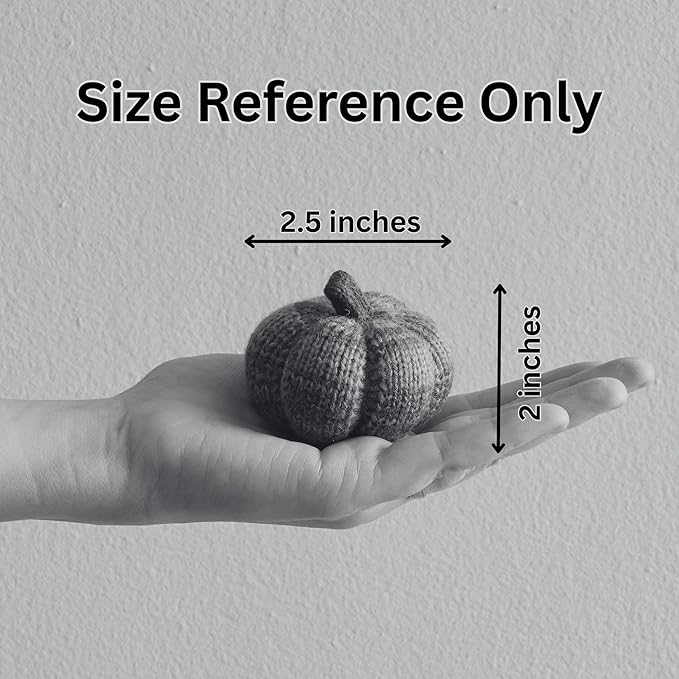 Your Heart's Content Set of 3 Cobblestone Grey Cozy Mini Knit Pumpkins, Autumn Bowl Filler, Rustic Farmhouse Table for Fall (Cobblestone Multi-Size Set)