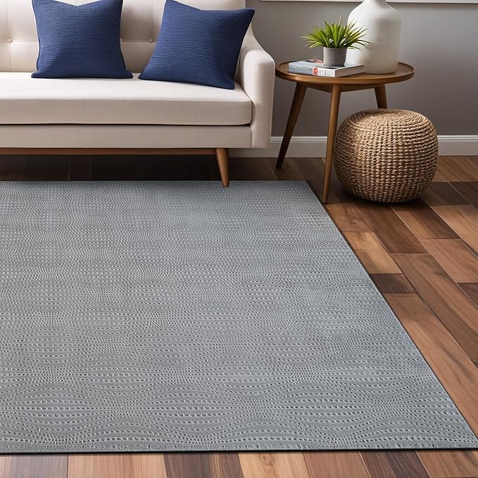 Modern Gray Non Slip Rug Solid 4x6 Non Skid Soft Rubber Back Area Rugs for Living Room Kitchen Bedroom Bathroom Dining Room Easy Cleaning Stain Resistant Non Shedding Carpet 4 x 6