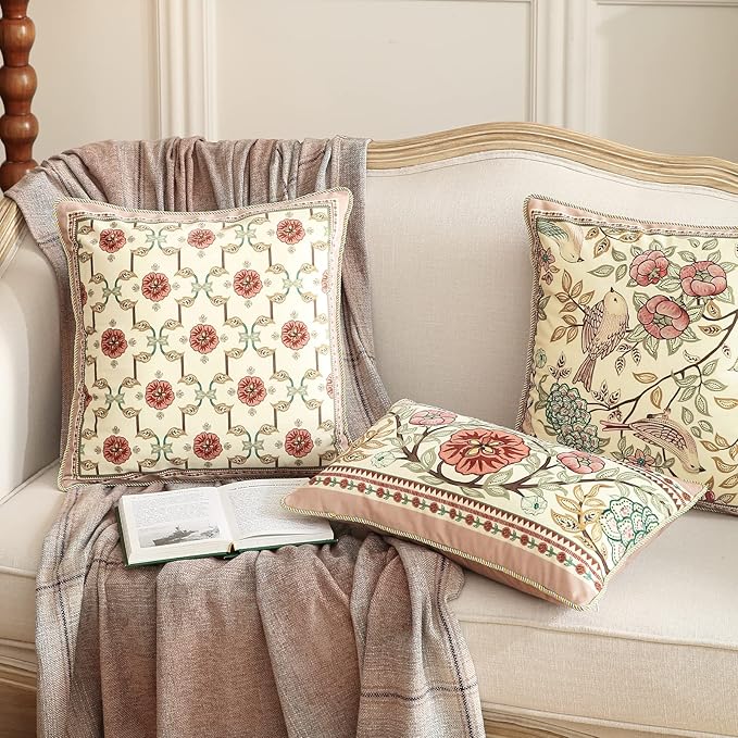 patdrea Velvet Euro Sham Decorative Throw Pillow Covers Set Soft Durable Cushion Cases Pillowcase for Couch Bedroom Car Living Room 4 PCS