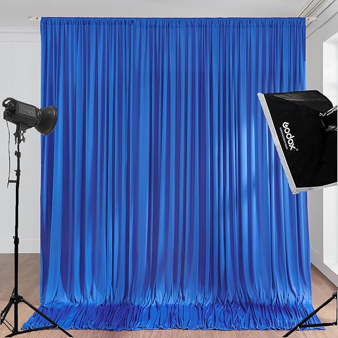 Wrinkle Free 10x8 ft Royal Blue Backdrop Curtains for Parties, Polyester Backdrop Drapes Soft Back Drop for Birthday Wedding Photography Background Decorations
