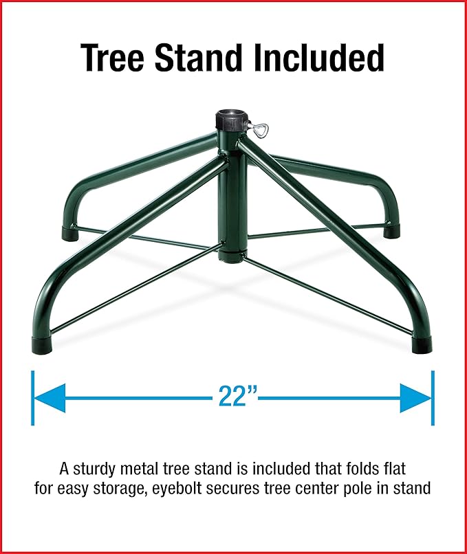 National Tree Company 7.5 ft Pre-Lit Dunhill Fir Artificial Christmas Tree, 700 LED Lights, 2,514 Tips, PowerConnect, Foot Pedal, 10 Light Functions, Includes Stand, Green