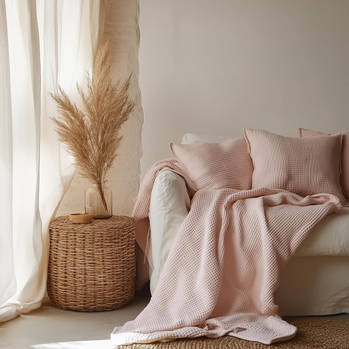 Extra Large%100 Cotton Couch Cover - Perfect for L-Shape, U-Shape & Sectional Sofas, Washable Couch Cover, Oversize Sofa Cover, 3, 4 Seater Slip Cover (Salmon, 71x150 inches - 180x380 cm)