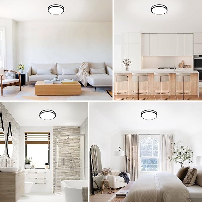 Hlite 24W 10inch LED Flush Mount Ceiling Light Fixture,1600LM Super Bright Light Fixture Ceiling Mount,Oil Rubbed Bronze LED Ceiling Light Flush Mount for Bedroom,Kitchen,Bathroom,Hallway(1Pack)