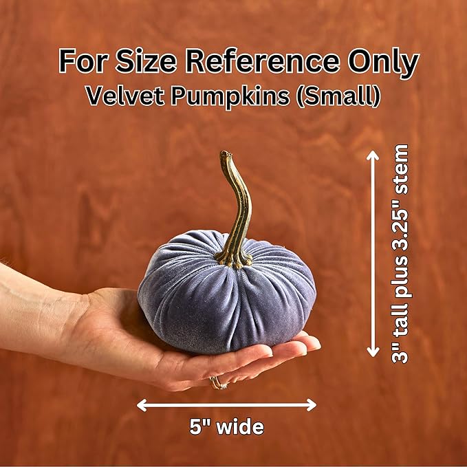 Set of 3 small Velvet Pumpkin, autumn decor, Halloween indoor decor, fall cozy vibe, gift set, bowl filler centerpiece, gift set for hostess, pumpkin spice (Sm Harvest Bronze Rust)