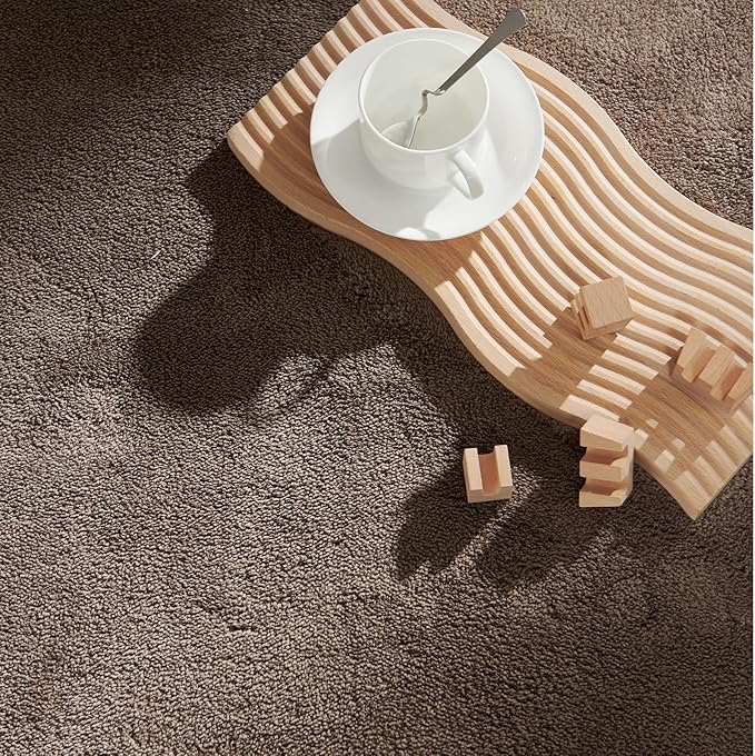 jinchan Solid Plush Runner Rug 2x5 Performance Shaggy Washable Hallway Rug Soft Modern Faux Wool Cozy Non Slip Carpet for Bedroom Laundry Room Living Room Kids Nursery Brown