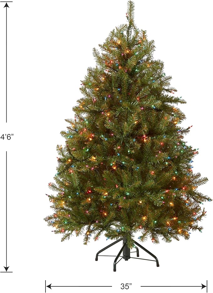 National Tree Dunhill Fir Tree With Multicolor Lights , 4.5 Feet