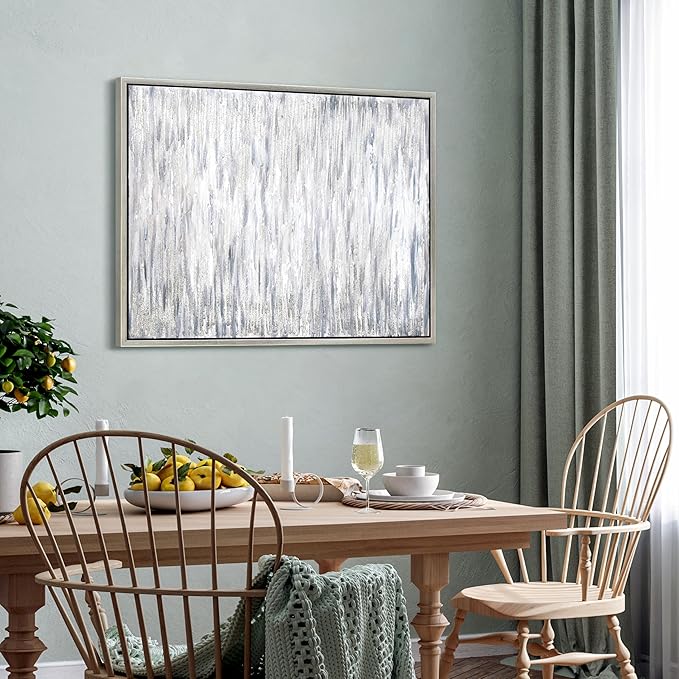 Empire Art Direct Gray Field II Textured Glitter Hand Painted Framed Canvas Wall Art, Ready to Hang, Living Room, Bedroom & Office, 30"x40"x1.5"