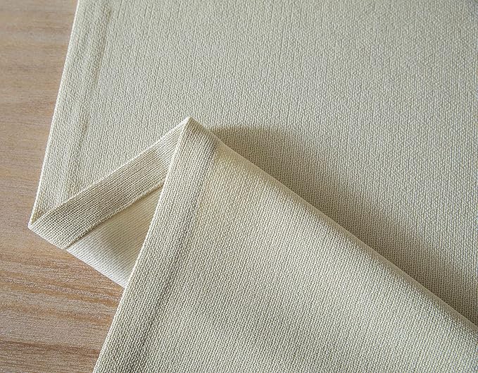 ZeeMart Burlap Style Farmhouse Table Runners 36 Inches Long, Cream Rustic Woven Dining Table Runner for Everyday Use, 14x36 Inches, Cream