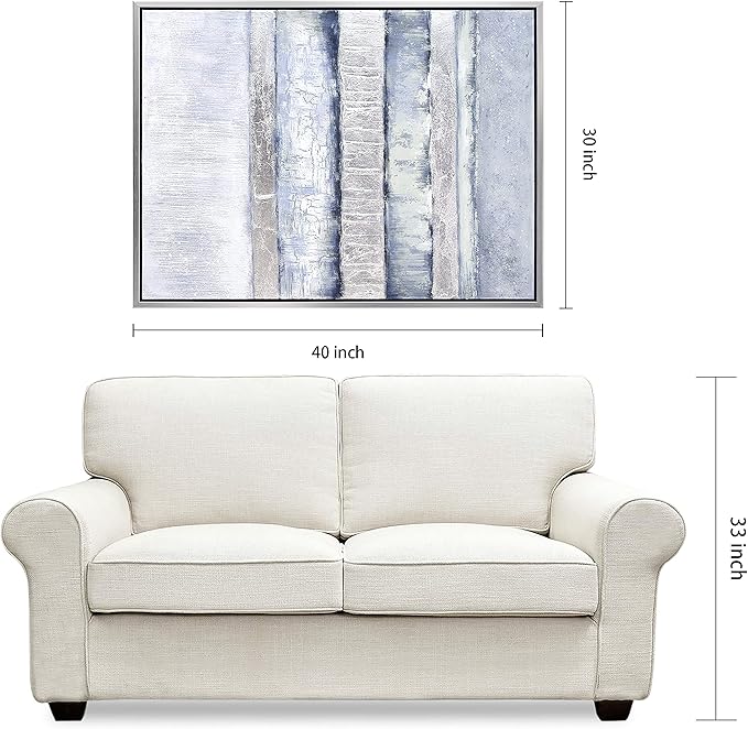 Empire Art Direct Abstract Wall Art Textured Hand Painted Canvas by Martin Edwards, Champagne Frame, 40" x 30", Winter Steps