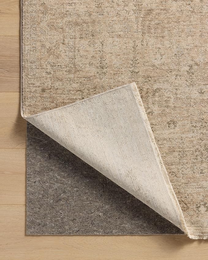 Loloi Magnolia Home by Joanna Gaines Junie Collection JUE-02 Oatmeal/Smoke 5'-3" x 5'-3", .38" Pile Height, Round Area Rug