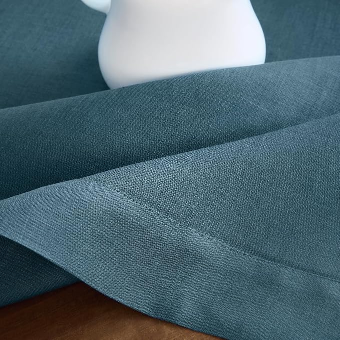 Solino Home Linen Napkins Set of 4-100% Pure Linen Peacock Blue Dinner Napkins Cloth 20 x 20 Inch - Fete, Handcrafted and Machine Washable