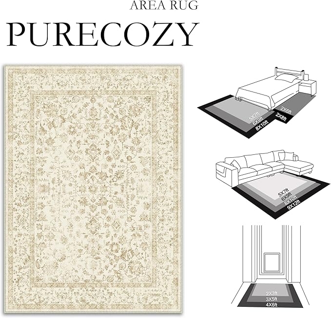 2x6 Brown Runner Rug Hallway Non Slip Kitchen Vintage Distressed Long Carpet Indoor Machine Washable Retro Floral Bedroom Accent Throw Rug for Office Laundry Bathroom Dining Living Room