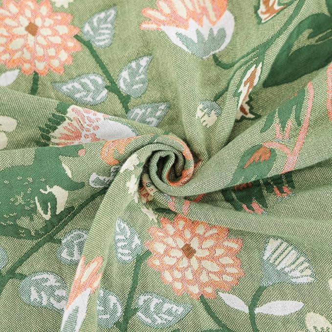 Boho Throw Blanket for Bed 100% Cotton Ultra Soft Rustic Quilt Farmhouse Decor Bed Fall Blankets,All Season Rustic Throw for Sofa Couch Chair (Green World, 60"×80")