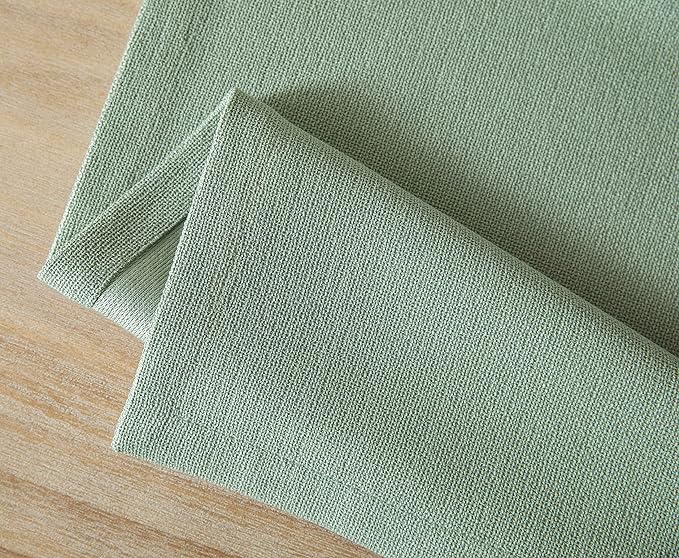 ZeeMart Burlap Style Farmhouse Table Runners 36 Inches Long, Sage Green Rustic Woven Dining Table Runner for Everyday Use, 14x36 Inches, Seafoam