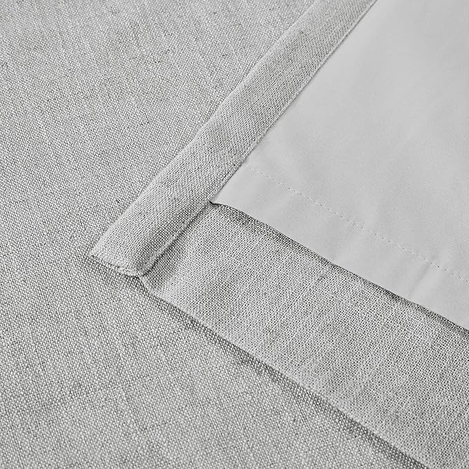 Vision Home Light Gray Pinch Pleated Full Blackout Curtains Linen Blended Room Darkening Curtain Panels 72 inch for Living Room Bedroom Thermal Insulated Pinch Pleat Drapes with Hooks 40" Wx72 Lx2