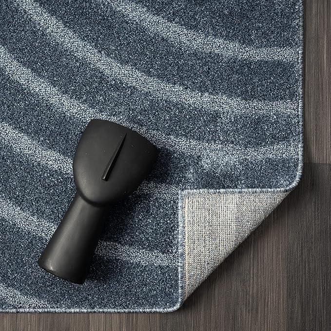 LUXE WEAVERS Modern Geometric Wave Blue 9x12 Area Rug