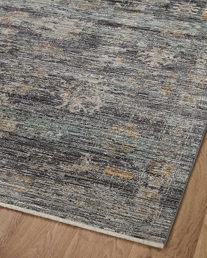 Loloi Jean Stoffer Katherine Collection KES-04 Ink/Jade 2'-7'' x 10'-0'', .25" Pile Height, Runner Rug