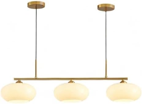 KCO Lighting 3 Light Linear Pendant Lighting Milk Glass Flush Mount Ceiling Light Brass Gold Chandelier Light Fixture Modern Globe Linear Chandelier Dining Room Dining Room Over Table