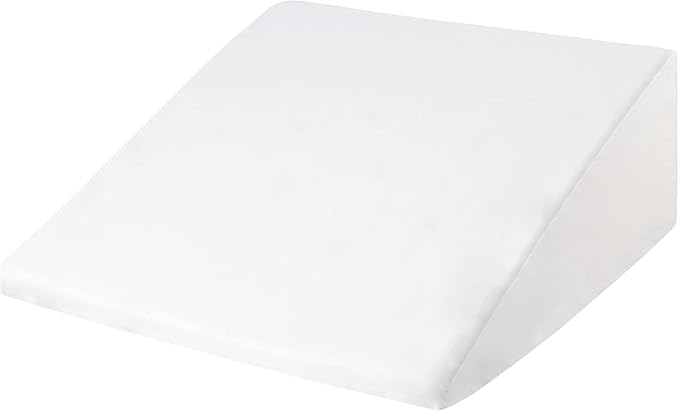 CirclesHome Wedge Pillow Cover 100% Cotton, Zippered Wedge Pillow Case Protector, Soft, Hypoallergenic & Breathable - White, (24Wx25Lx12)